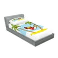 thumbnail image 2 of Ambesonne Beach Fitted Sheet & Pillow Sham Set, Hammock Palm Tree Shade, Twinxl, Multicolor, 2 of 2