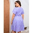 thumbnail image 5 of Plus Size Casual Summer Dress for Women  Wrap V Neck Ruffle Sleeve Smock  Mini Dress, 5 of 9