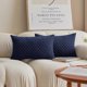 thumbnail image 1 of Set of 2 Pillow Covers Solid Supersoft Corduroy Handmade Decorative Velvet Throw Pillow Cushion Cover for Bed, 12x20 Inch, Navy Blue, 1 of 4