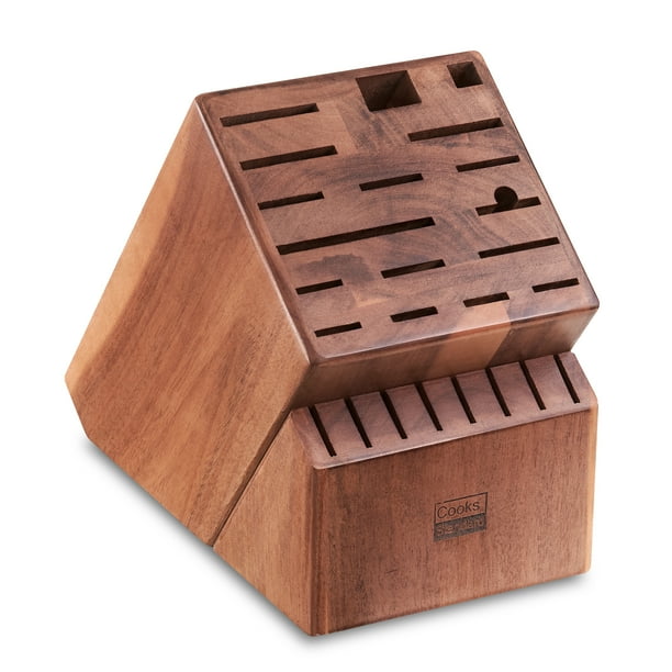 Cooks Standard Acacia wood Knife Block Holder without Knives, 25 Slot XLarge Universal