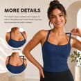 thumbnail image 6 of Carlikeit Women's Built In Bra Crop Tank Top Square Neck Spaghetti Strap Workout Yoga Cami with Removable Pads, 6 of 11