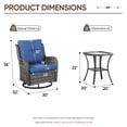 thumbnail image 2 of Gymojoy 3 Piece Patio Furniture Set Wicker Swivel Rocking Glider Chair High Back Outdoor Rattan Rocker Set of 2 with Side Table, 2 of 9