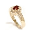thumbnail image 2 of 1 1/10ct Diamond & Red Tourmaline Pave Halo Gold Ring 14K Gold, 2 of 2