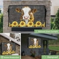 thumbnail image 2 of Outdoor TV Cover 30 to 32 Inches, Sunflower Cow Plant Farm Flower Black Background Waterproof and Weatherproof TV Cover with Remote Control Pocket, Flat Screen TV Cover Protector for Outside TV, 2 of 6