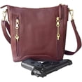 thumbnail image 3 of CCWBAGS Genuine Leather Cross Body Carry Purse, Wine, 3 of 6