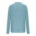thumbnail image 4 of Arlun Fall Sweaters for Women V Neck Long Sleeve Casual Oversized Tops Lightweight Comfortable Solid Color Ribbing Splicing Loose Fit Pullover Sweater 2025 Sky Blue XL, 4 of 5