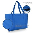 thumbnail image 4 of DALIX Womens 23" Deluxe 24 oz. Cotton Canvas Tote Bag Zippered in Royal Blue, 4 of 5