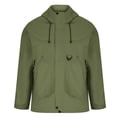 thumbnail image 3 of Men's Windbreakers Unisex Fashion Long Sleeves Hooded Solid Zipper Cardigan Outdoor Workwear Trench Coat Windbreaker Front-Zip Jacket Army Green 3XL, 3 of 6