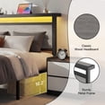 thumbnail image 3 of Bolvdo Queen Size Bed Frame with 2 Drawers, LED & USB Charging, Upholstered Headboard, Noise-Free, No Box Spring Needed, Easy Assembly, Gray, 3 of 7