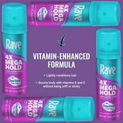 Rave 4X Mega Hold Hair Spray, All-Weather Protection, Travel Size, 1.5 oz