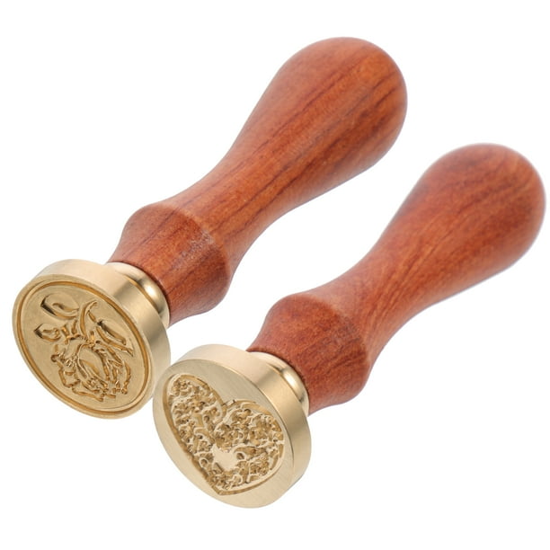 2pcs rosa y forma de corazón sello de sello de cera sello retro sello sello sello sello sello