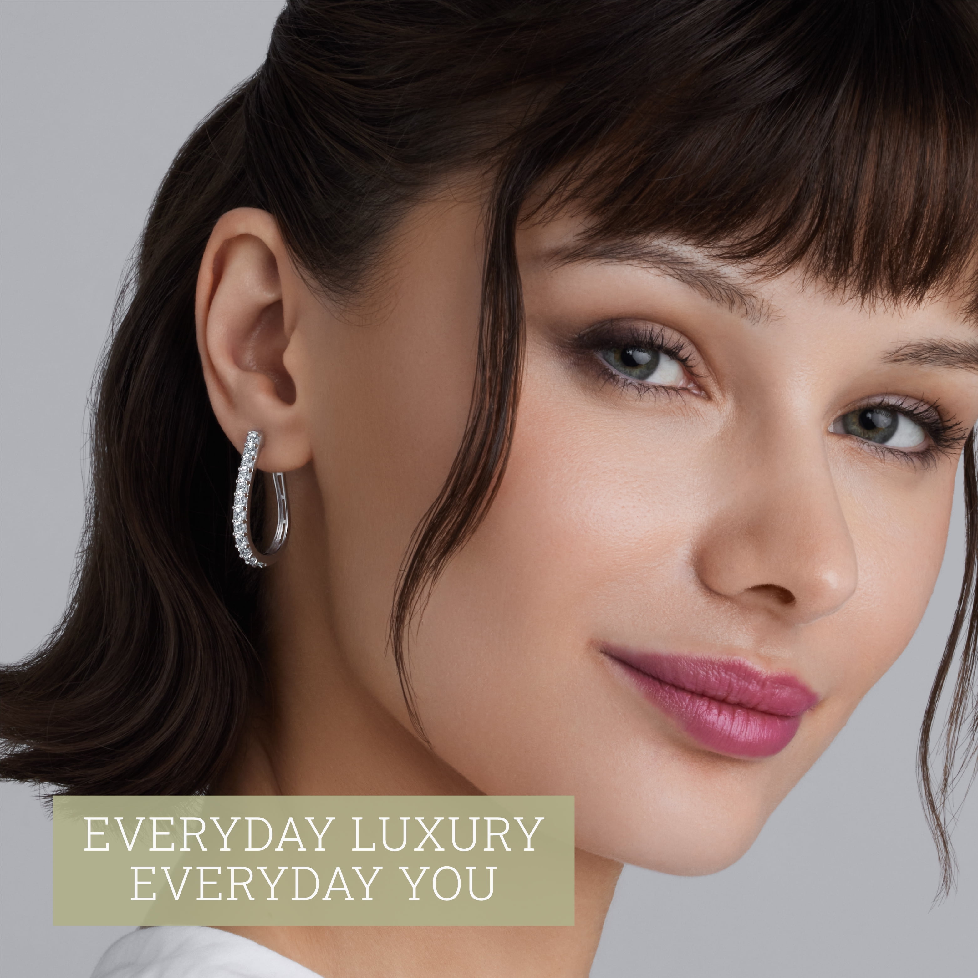 Gilded 2 Carat Total Weight Lab-Grown Diamond U-Shaped Hoop Earrings for Women in 925 Sterling Silver | Hypoallergenic Fine Jewelry | Latch Back Closure | SI1 Clarity, F Color