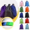 thumbnail image 3 of Drawstring Storage Pouch Nylon Sports Travel Shoe Organizer, Waterproof Durable Lightweight Camping Hiking Toiletry Bag, Clothes Towel Toiletries Packing Party Wrapping Gift Bag, 3 of 4