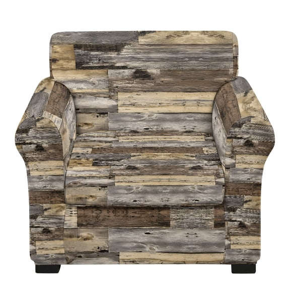 Chririnla 2-Piece Individual Cushion Cover Reclaimed Wood Plank Pattern Couch Covers, Chair Slipcovers Elastane with Stretch for Living Room