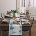 thumbnail image 5 of Christmas Table Runner 120 Inch Blue Snowflake Winter White Holiday Table Runners for Christmas Reindeer Elk Forest Dinner Runner Xmas Party Decorations, 5 of 6