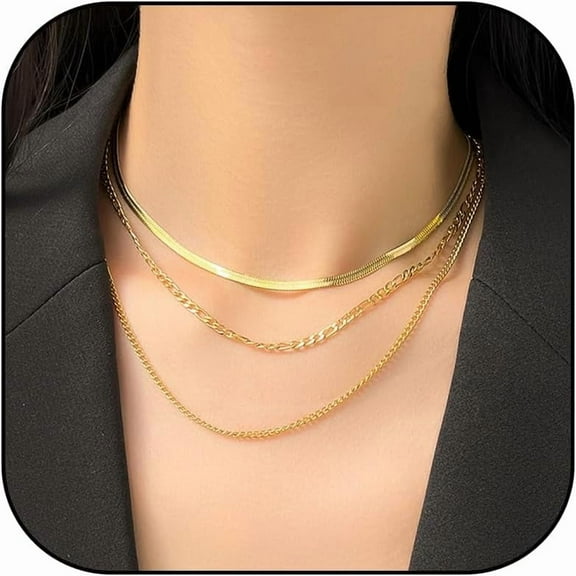 Gold Layered Necklaces for Women Western Jewelry for Women Stack Necklace Trendy Summer Beach Vacation Accessories