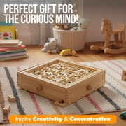 Sterling Games Large Wooden Labyrinth 13.5 x 13 Tilt Maze Game with 60 Waypoints for 6 Years and Up