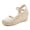 Nude Cross, variant on Pennysue Women's Espadrilles Wedge Sandals Nude Platform Ankle Strap Sandals Size 9M