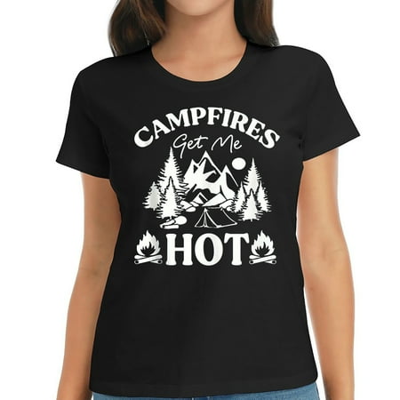 Campfires Get Me Hot Funny Camping Sayings Family Camp Trip T Shirt