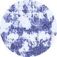 thumbnail image 1 of Ahgly Company Machine Washable Indoor Round Abstract Blue Modern Area Rugs, 5' Round, 1 of 4
