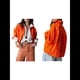 thumbnail image 2 of Chaqueta Vaquera de Larga con Solapa Holgada para Mujer Naranja Rojo M, 2 of 7