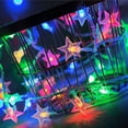 thumbnail image 4 of Guirnalda de luces solares con forma de estrella para exteriores, fiestas, patios, bodas y decoración navideña., 4 of 5