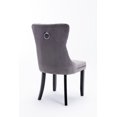 thumbnail image 5 of Dining Chairs Set of 2, Velvet Upholstered Kitchen Chairs with Button Tufted Design, Armless Side Chairs Accent Chair for Living Room, Grey, 5 of 9