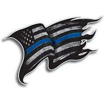 4 pack of Thin Blue Line Blue Lives Matter USA Flag Police Car Truck Decal Sticker