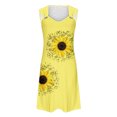 thumbnail image 4 of Sakmal Womens Plus Size Dresses Yellow Shift Dress Short Graphic Scoop Neck Sun Dresses Sleeveless Ladies Dresses Plus Size, 4 of 5