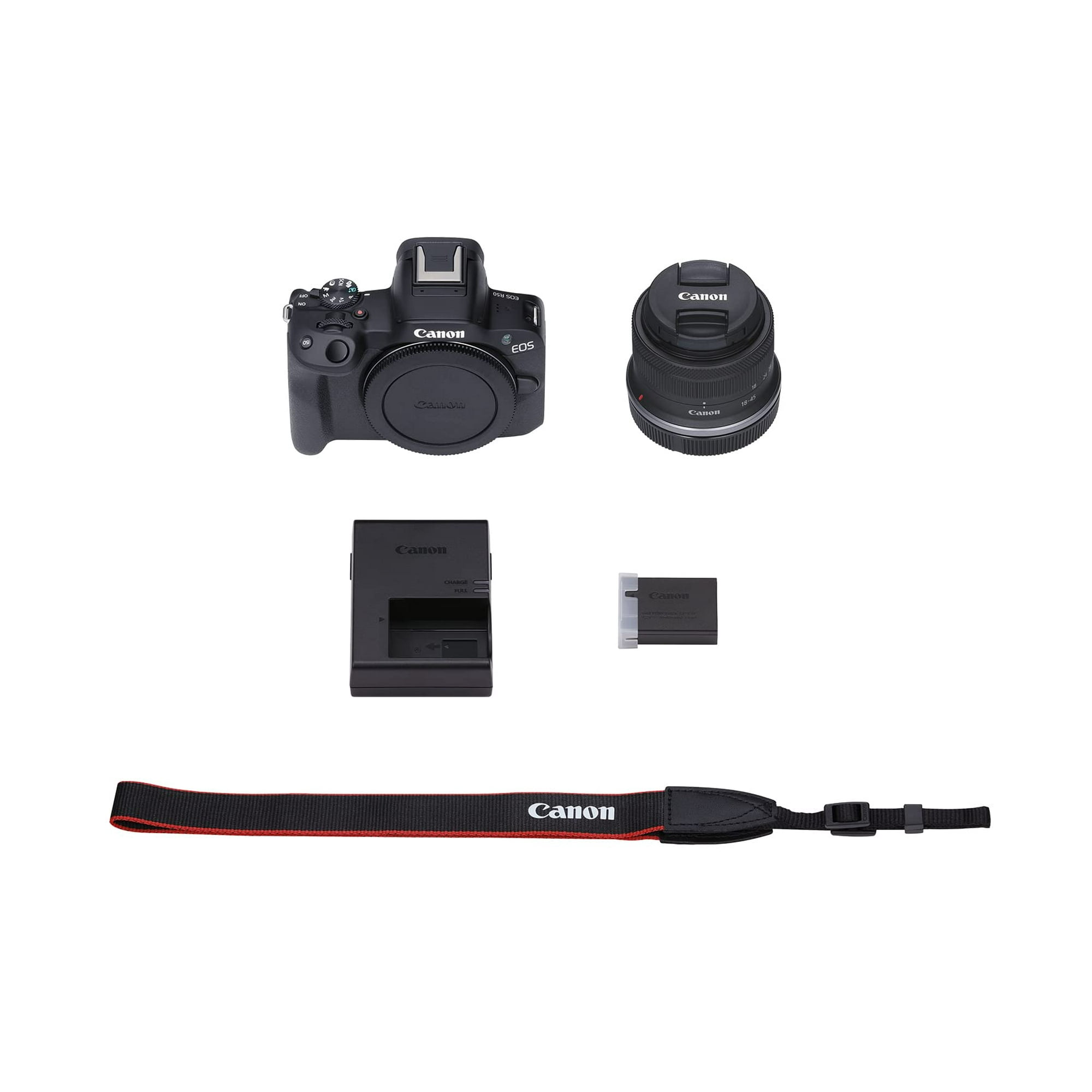 Canon EOS R50 Mirrorless Vlogging Camera (Black) w/RF-S18-45mm F4
