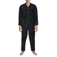 thumbnail image 3 of Sikiie Modern Hexagonal Neon Grid Mens Pajama Set, Soft Warm Long Sleeve Sleepwear, Cozy Button-Down Pjs for Men-Medium, 3 of 7