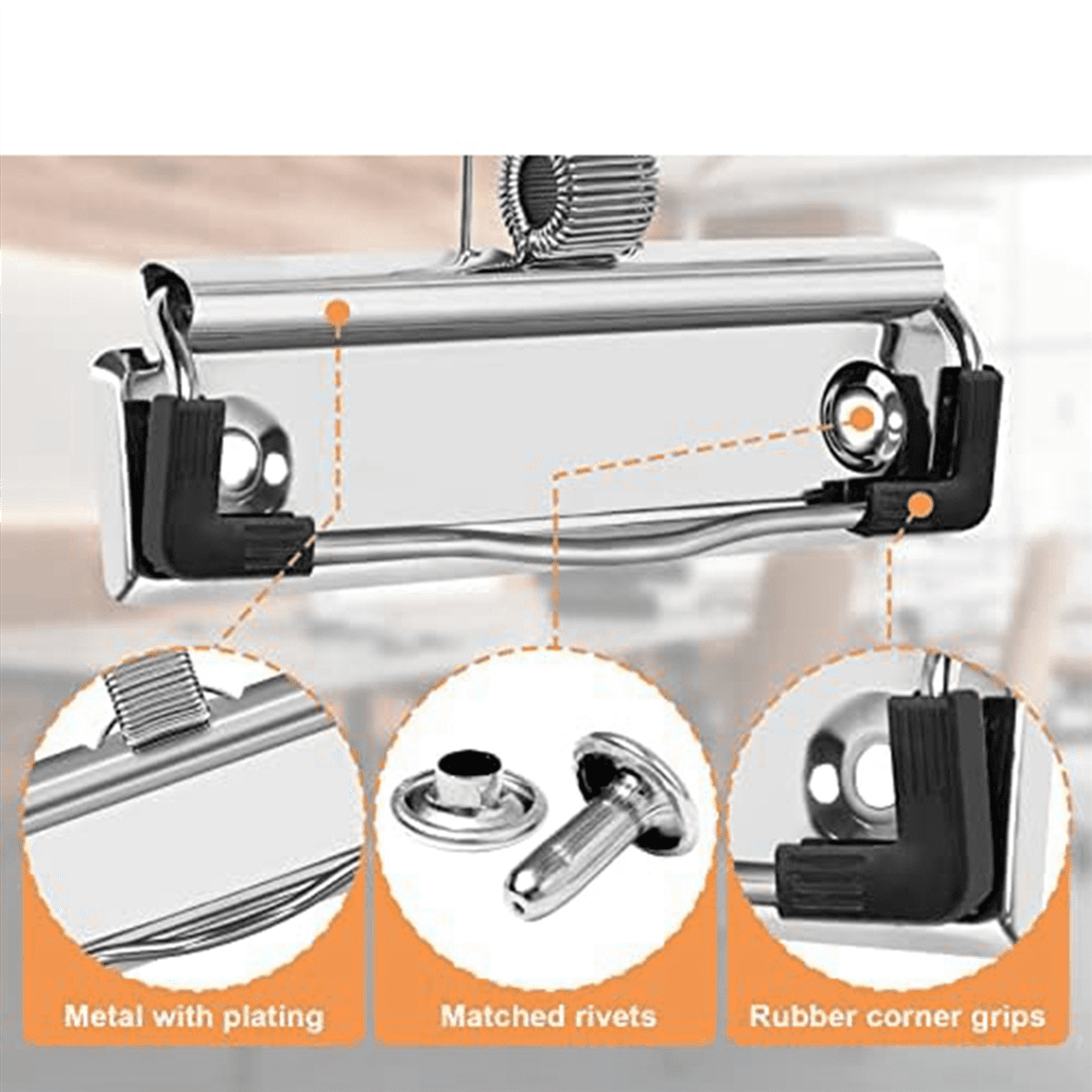 28 Pack Mountable Clipboard Clips with Pen Holder Clipboard Clips Hardware Clipboard Clamp Hardware for Office School