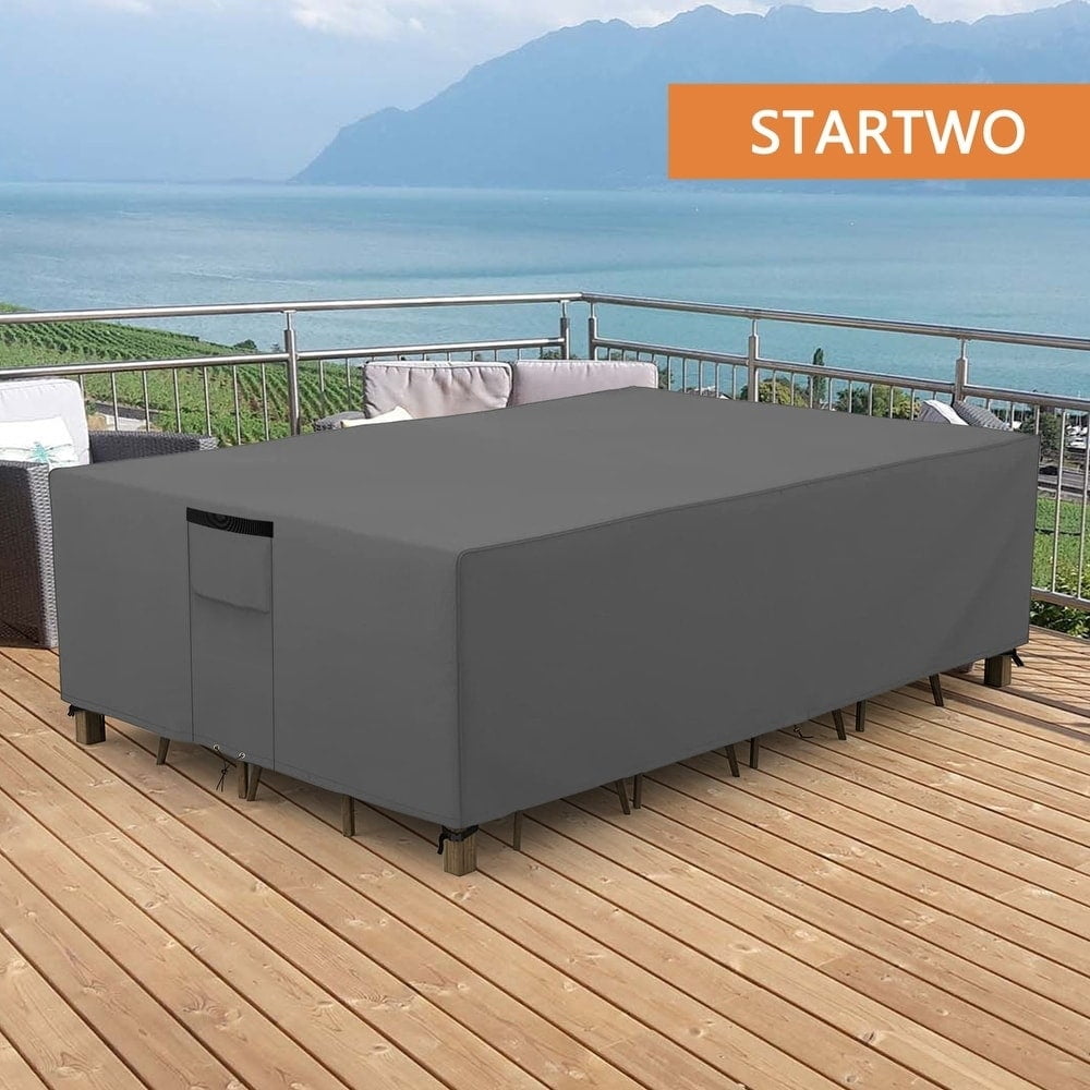 Heavy Duty Patio Furniture Cover Waterproof & Wind-Resistant 110"x84"x28"