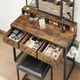 thumbnail image 2 of SONGMICS HOME Juego de Mesa de Maquillaje con Espejo Triple, Tocador con Espejo y Taburete, 3 Cajones, Escritorio de Maquillaje, Soporte para Secador, Industrial, Marrón Rústico y Negro RVT004B01, 2 of 6