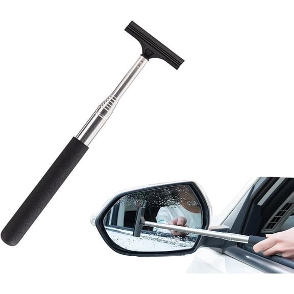 Side Mirror Squeegee,Retractable Car Rearview Mirror Wiper,Portable Car Mirror Squeegee for Rainy Foggy Weather,Universal Car Accessories