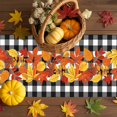 thumbnail image 3 of Fall Table Runner Thanksgiving Autumn Maple Leaves Table Runners Autumn Leaf Linen Plaid Cotton Linen Dresser Scarf Kitchen Dining Table Decor for Fall Holiday Party Decor 13x36 Inch, 3 of 9