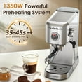 thumbnail image 3 of Máquina de café espresso Spacekey, 20 bar, 1350 W, con espumador de leche, color plateado, 3 of 7