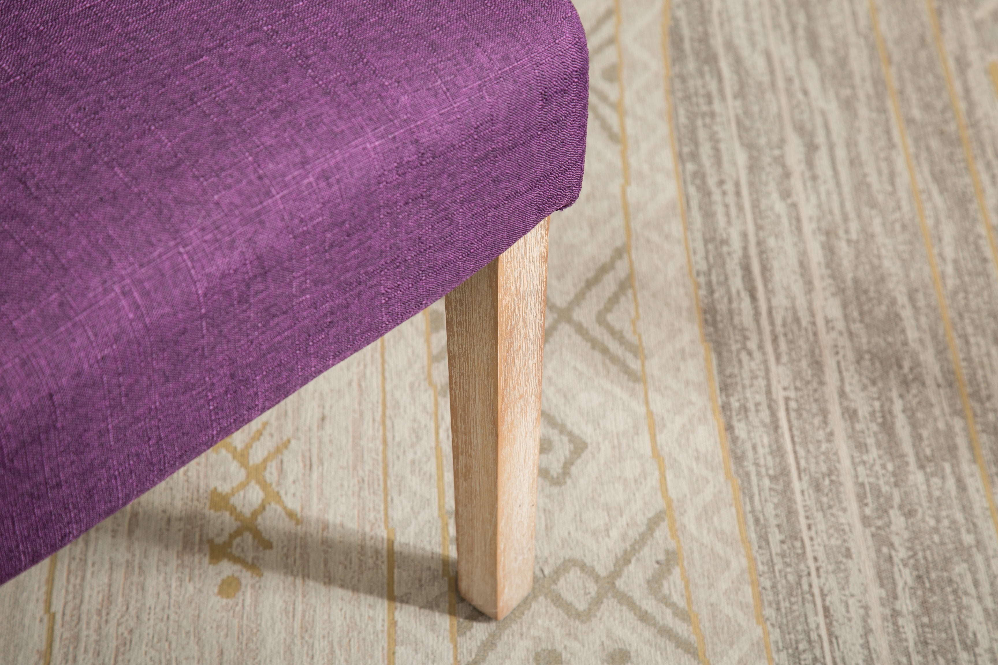 Roundhill Furniture Habit Contemporary Parsons Chair, Set of 2, Fabric and Solid Rubberwood, Purple