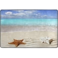 thumbnail image 4 of SKYSONIC 36x24in Starfish Whute Sandy Beach Area Rug, Summer Blue Sea Non-Slip Floor Carpet for Indoor Living Dining Room Bedroom, 4 of 7