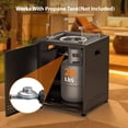thumbnail image 6 of LHRIVER 22in Square Outdoor Fire Pit -Propane Metal Stove with Lava Rocks , 40000 BTU Heat Output, for Picnics/Bonfires/Patio Gardens, 6 of 8