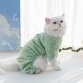 thumbnail image 2 of Cat Sweater for Cats Corduroy Fabric Sweater for Cat Pajamas for Cats Only Warm Thick Winter Pet Clothing Green Single Pack, 2 of 4