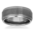 thumbnail image 3 of West Coast Jewelry Men's Ridged Edge Brushed and Polished Tungsten Band Ring (9mm), 3 of 6