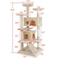 thumbnail image 5 of ZENY 53" Cat Tree Multi-Levels Condos Scratching Post Tower Play House, Beige, 5 of 11