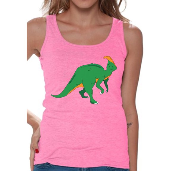 Awkward Styles Dinosaur Tanks Parasaurolophus Shirts for Women Parasaurolophus Tank Top Animal Shirts for Women Parasaurolophus Outfit Gifts for Her Dinosaur Themed Party Dinosaur Gifts for Women