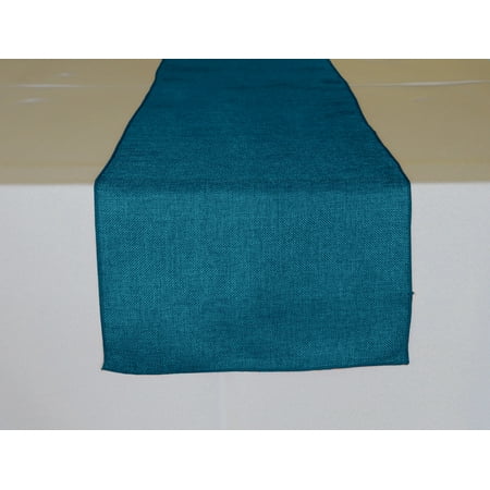 

Faux Burlap Table Runner Solid Dark Turquoise