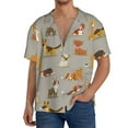 thumbnail image 1 of Fotbe Cute Dog Camisa Estampada de Manga Corta para Hombre, Casual de Verano, Estilo Playero, Sin Arrugas-XX-Large, 1 of 5