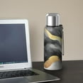 thumbnail image 5 of 20 Oz Black and Gold Marble Coffee Tumbler Double Wall Insulated Stainless Steel Water Bottle | Metal Reusable Thermoses Flask with Cup Cap | Leak & Sweat Proof with Anti-Dust Lid, 5 of 7