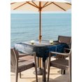 thumbnail image 2 of Outdoor Tablecloth with Umbrella Hole and Zipper, Blue Forest Square Table Cloth 54x54 Inch Waterproof Tablecloth, Vintage Foggy Woods Tree Mysterious Picnic Table Cover for Patio Camping, 2 of 7