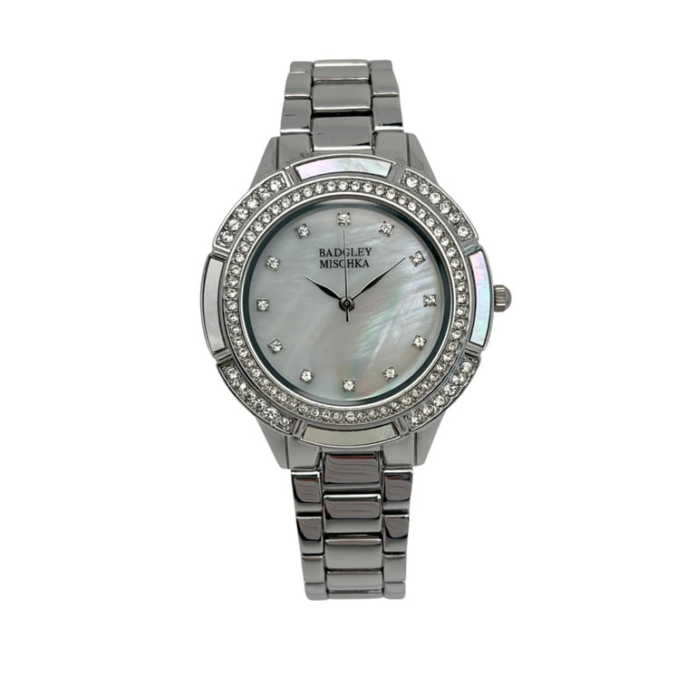 Badgley Mischka Steel Swarovski White MOP Dial Ladies Quartz  display picture 1