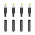 thumbnail image 1 of Conector macho DC Uxcell 5.5x2.5mm, paquete de 4, conector de barril DC DIY con tubo termorretráctil, amarillo, 1 of 7